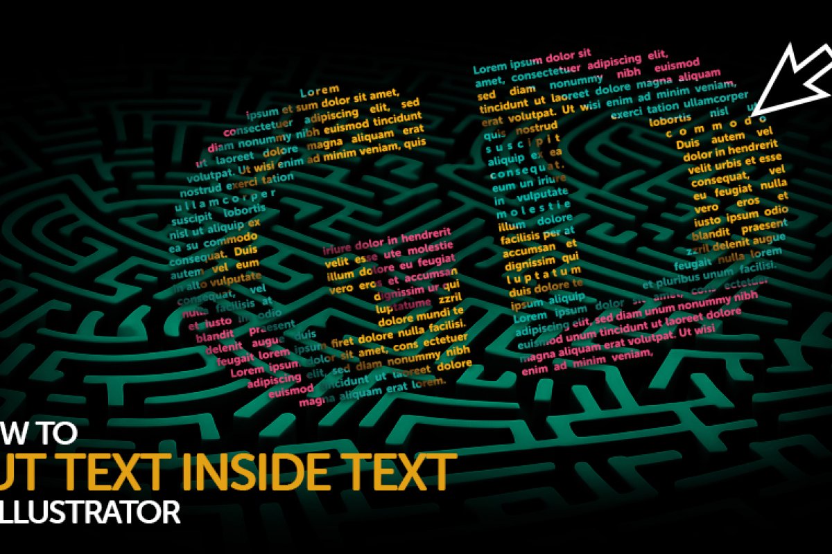 how to put text inside text in illustrator