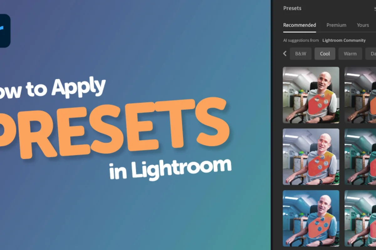 image of daniel scott inside preset preview thumbnails in adobe lightroom