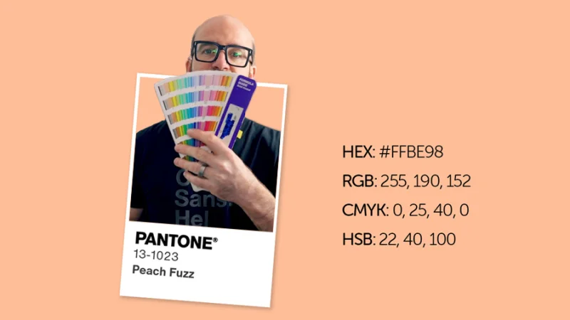 image of dan scott framed inside a pantone spot color card