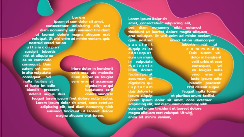 abstract color background behind typography in illustrator