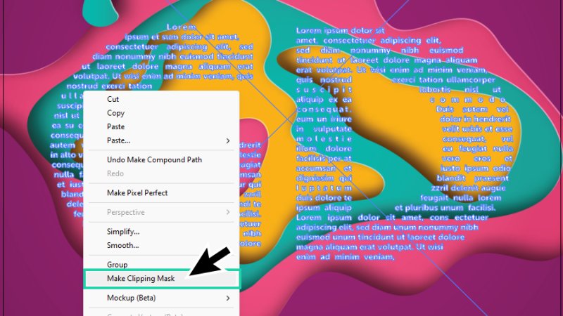 make clipping mask with text and image elements in illustrator