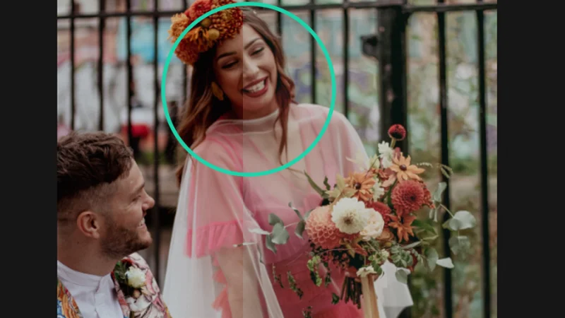 photo of marriage couple presets comparison in adobe lightroom