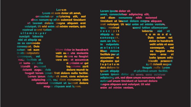 typography effect masked within abstract background image in illustrator