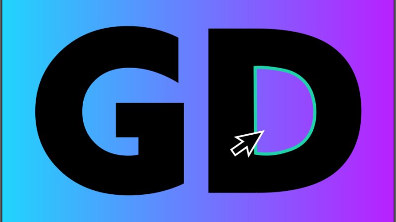 highlighting the white space inside the letter d in illustrator
