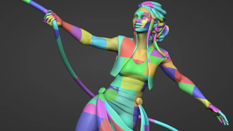 3d female character model under development in blender