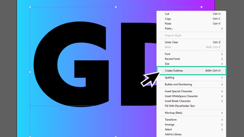 creating outlines to convert g and d letters into shapes in illustrator